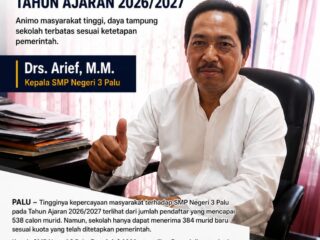 Pendaftar Membludak, SMP Negeri 3 Palu Terima 384 Murid Baru pada SPMB Tahun Ajaran 2026/2027