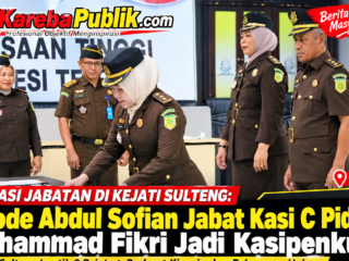 Rotasi Jabatan di Kejati Sulteng: Laode Abdul Sofian Jabat Kasi C Pidum, Muhammad Fikri Jadi Kasipenkum
